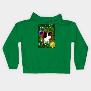 The Dog and the Christmas Tree Kids Hoodie